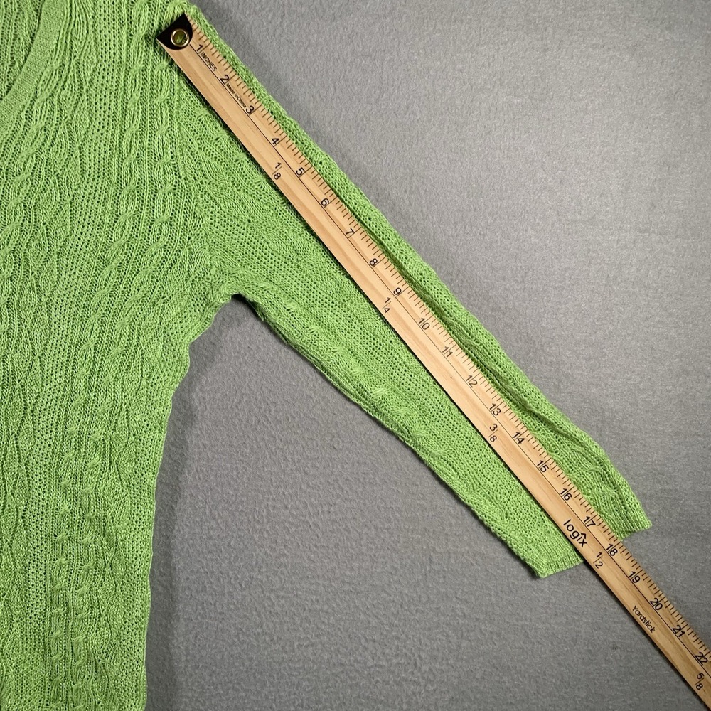 Ralph‎ Lauren 100% Linen Lightweight Cableknit V-Neck Sweater. Ladies petite  M - Picture 6 of 8